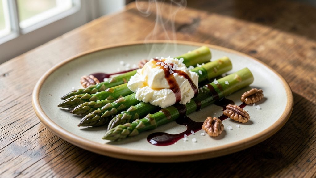 Asparagus With Goat Cheese Recipe: Charred Stems and Tangy Creamy Bites