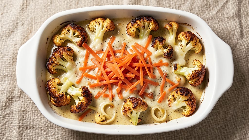 Baked Cauliflower and Cheese Recipe: Crispy Top, Bubbly Cheese Swirls