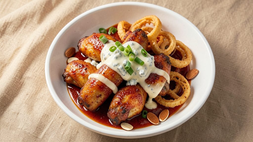 Buffalo Wings and Rings Blue Cheese Copycat Recipe: Spicy Kick With Cool Cream Cheese Dip