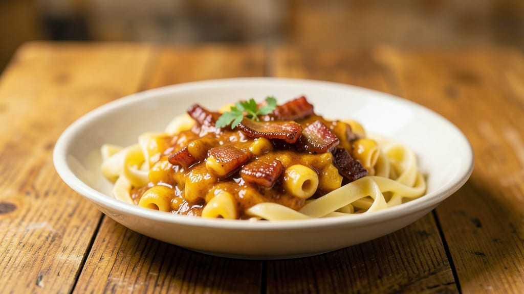 Pepper Belly Pete's Mac and Cheese Recipe: Smoky Bacon Crunch Over Velvety Cheddar Swirls
