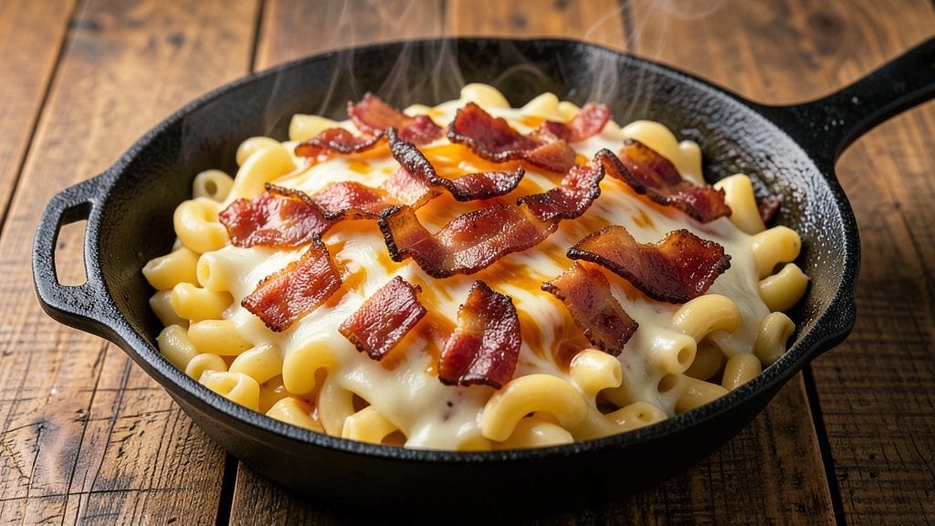 Pepper Belly Pete's Macaroni and Cheese Recipe: Smoky Bacon Crunch Over Velvety Cheddar Swirls